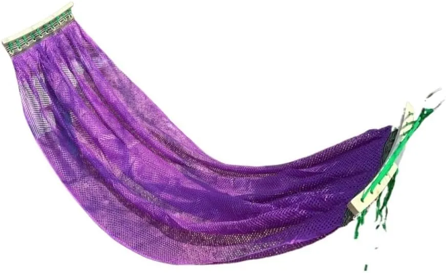 Hammocks Ice Silk Hammock Outdoor Thickened Fine Mesh Single and Double Anti-Rollover Hanging Chair Camping Courtyard Camping Hammocks(Purple,B)