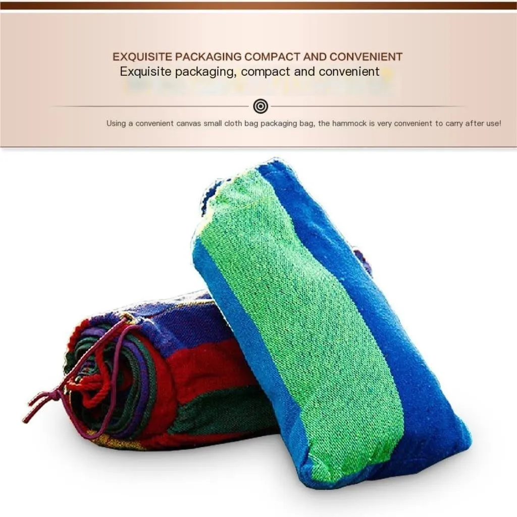 Hammocks Lazy Outdoor Rainbow Canvas Hammock Single Double Swing Anti-Rollover Hammock Outdoor Camping Hammock Camping Hammocks(Red)