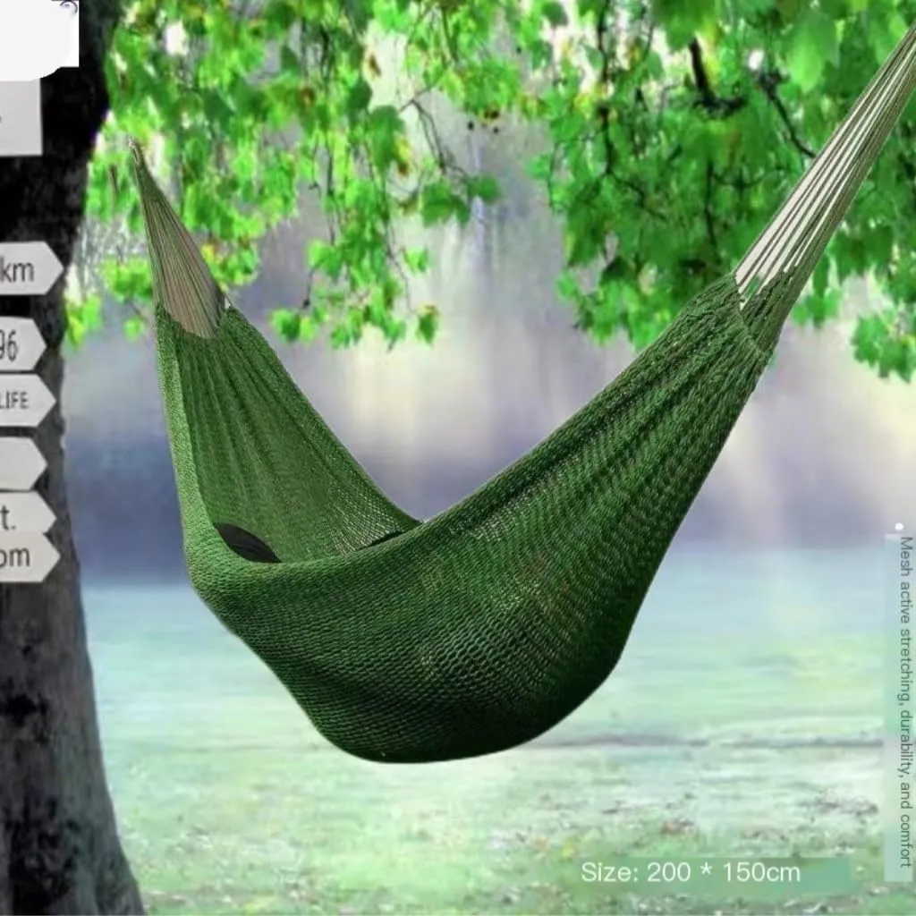 Hammocks Mesh Outdoor Camping Swing Homestay Outdoor Da Double Anti-Rollover Hanging Chair Double Nylon Hammock Camping Hammocks(Red)