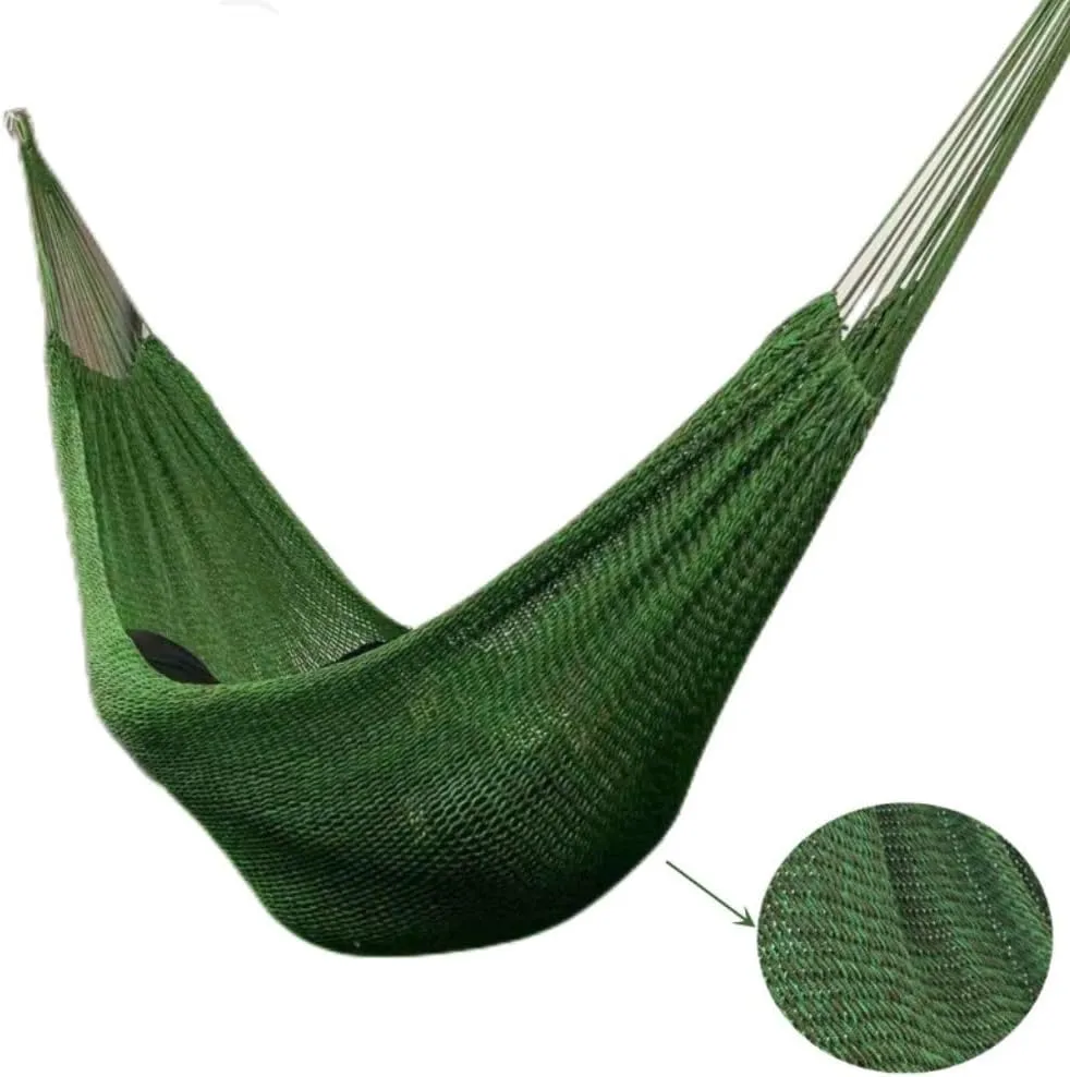 Hammocks Mesh Outdoor Camping Swing Homestay Outdoor Da Double Anti-Rollover Hanging Chair Double Nylon Hammock Camping Hammocks(Red)