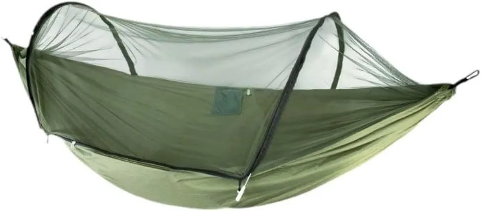 Hammocks Outdoor Anti-Mosquito Hammock Automatic Quick Opening with Mosquito Net Parachute Cloth Single Double Portable Camping Hammocks(Orange)