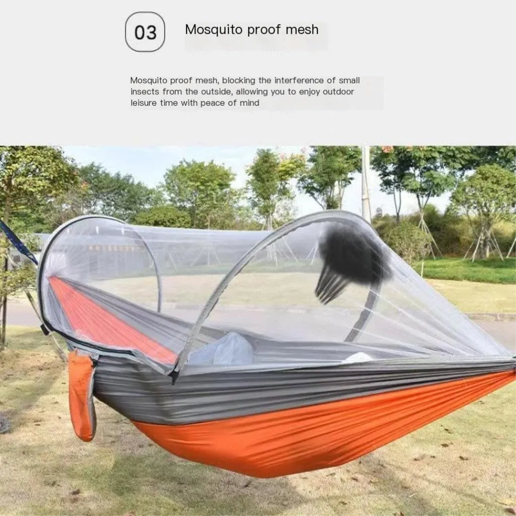 Hammocks Outdoor Camping Anti-Rollover Swing Ultra-Light Breathable Anti-Mosquito Net Bed Sunscreen Camping Hammock Camping Hammocks(Green)
