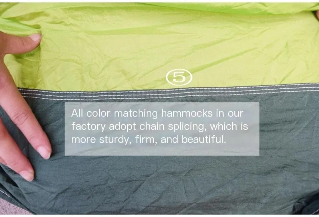 Hammocks Outdoor Camping Outdoor Mosquito Net Hammock Double 210T Nylon Anti-Mosquito Parachute Cloth Air Camping Tent Camping Hammocks(Green)