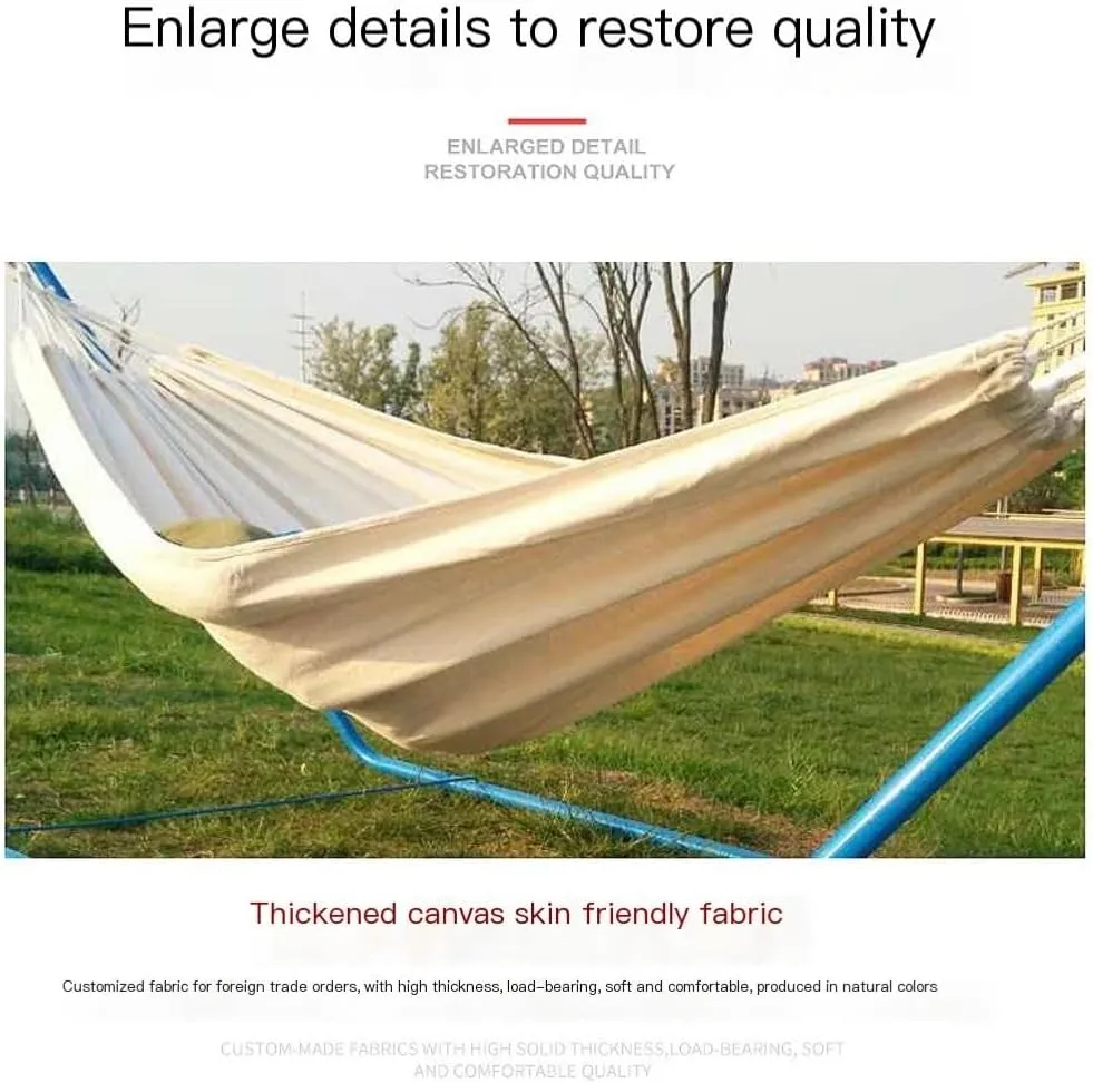 Hammocks Outdoor Camping White Canvas Outdoor Hammock Solid Color 2 Meter Single and Double Hammock Outdoor Hammock Camping Hammocks(200 * 150cm)