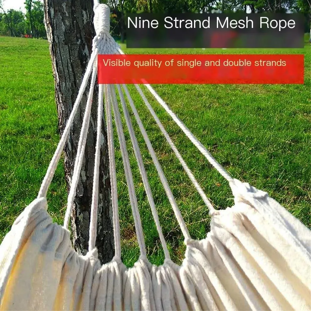 Hammocks Outdoor Camping White Canvas Outdoor Hammock Solid Color 2 Meter Single and Double Hammock Outdoor Hammock Camping Hammocks(200 * 150cm)