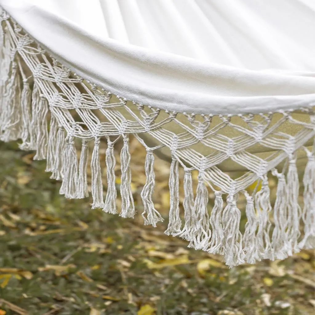 Hammocks Outdoor Hammock Sheet Double Camping Hammock Swing Spring Outing Camping Anti-Rollover Canvas Hanging Basket Camping Hammocks(Beige)