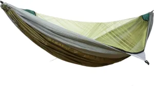 Hammocks Outdoor Mosquito Net Automatic Quick-Open Anti-Mosquito Hammock Outdoor Single Double Parachute Hammock Camping Hammocks(Gray)