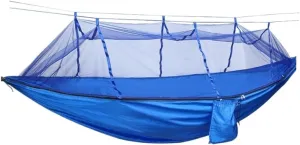 Hammocks Outdoor Parachute Wholesale Hammock with Mosquito Net Anti-Mosquito Nylon Single Double Camping Hammock Camping Hammocks(Blue,Small)
