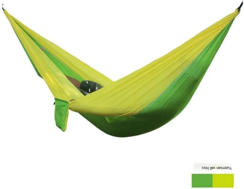 Hammocks Outdoor Thickened Canvas Outdoor Bent Wooden Stick Hanging Sheet Double Hammock Swing Dormitory Camping Camping Hammocks(A)