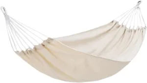 Hammocks Thickened Canvas Hammock Outdoor Anti-Rollover Single Double Swing Hand-Woven Canvas Hammock with Curved Stick Camping Hammocks(Beige,Aa)