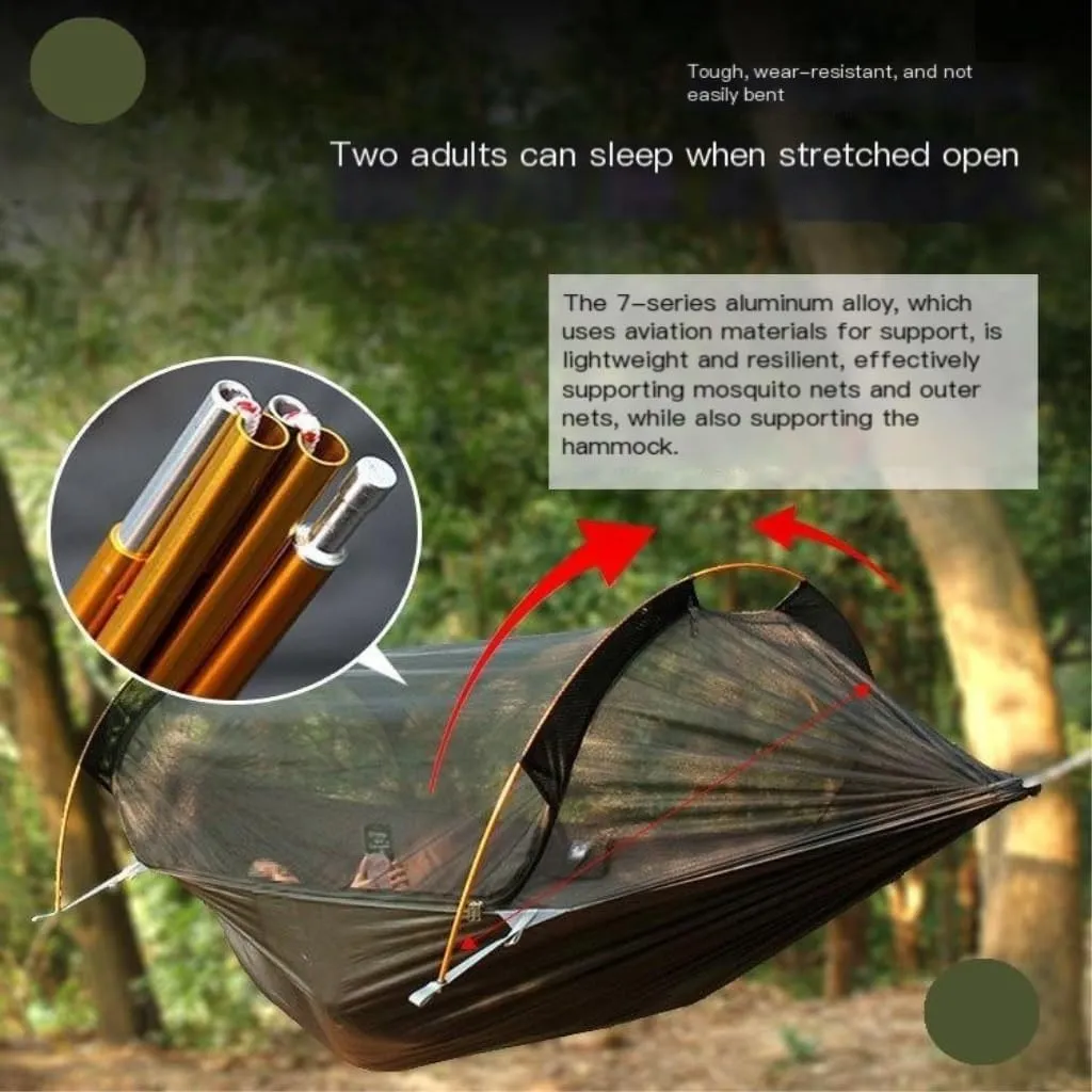 Hamock Hammock Outdoor Camping Anti-Mosquito Hanging Sheet Double Summer Widening Parachute Single Anti-Rollover Hanmock(G)