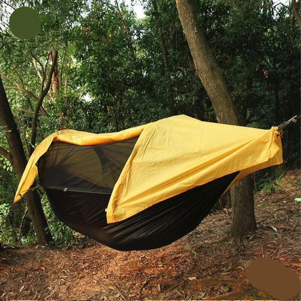 Hamock Hammock Outdoor Camping Anti-Mosquito Hanging Sheet Double Summer Widening Parachute Single Anti-Rollover Hanmock(G)
