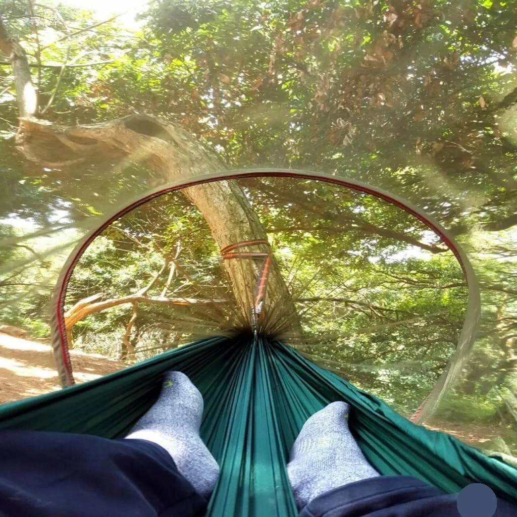 Hamock Hammock Outdoor Camping Anti-Mosquito Hanging Sheet Double Summer Widening Parachute Single Anti-Rollover Hanmock(G)