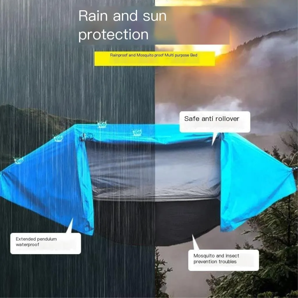 Hamock Hammock Outdoor Camping Anti-Mosquito Hanging Sheet Double Summer Widening Parachute Single Anti-Rollover Hanmock(G)