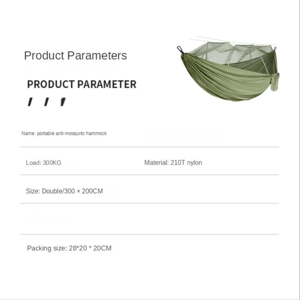 Hamock Hammock Outdoor Camping Anti-Mosquito Outdoor Camping with Mosquito Net Breathable Hanging Tree Tent Hanmock