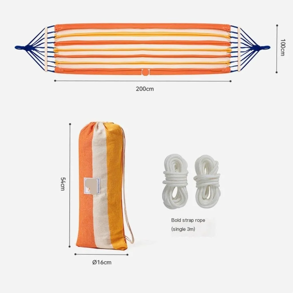 Hamock Hammock Outdoor Camping Single and Double Hammock Canvas Anti-Rollover Swing Adult Dormitory Hanging Chair Hanmock(Orange)