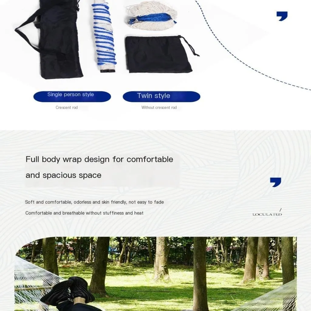 Hamock Home Outdoor Camping Camping Hammock Single Double Anti-Rollover Hammock Net Portable Nylon Swing Adult Hanmock(Small)