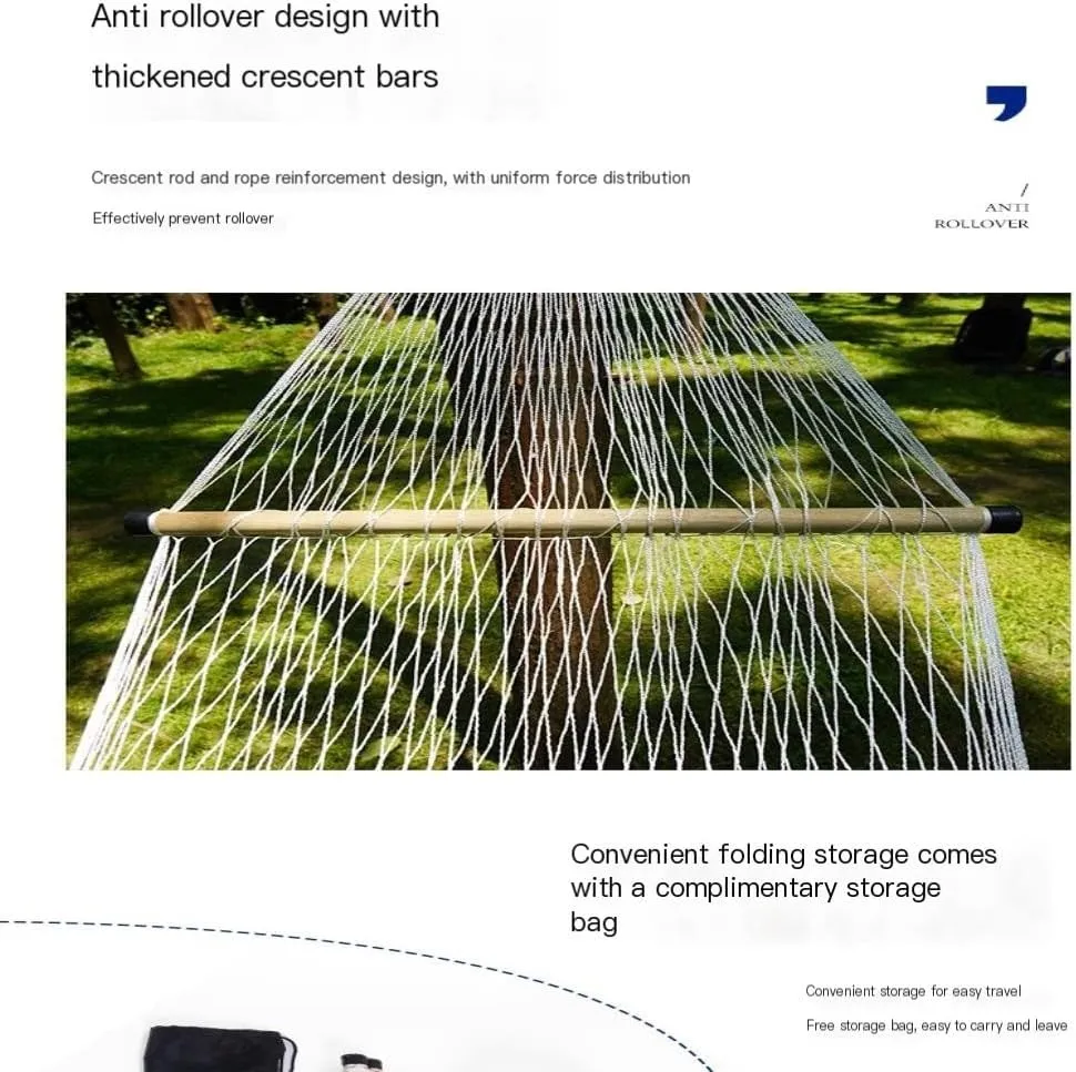 Hamock Home Outdoor Camping Camping Hammock Single Double Anti-Rollover Hammock Net Portable Nylon Swing Adult Hanmock(Small)