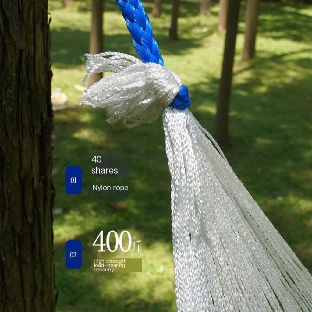 Hamock Home Outdoor Camping Camping Hammock Single Double Anti-Rollover Hammock Net Portable Nylon Swing Adult Hanmock(Small)