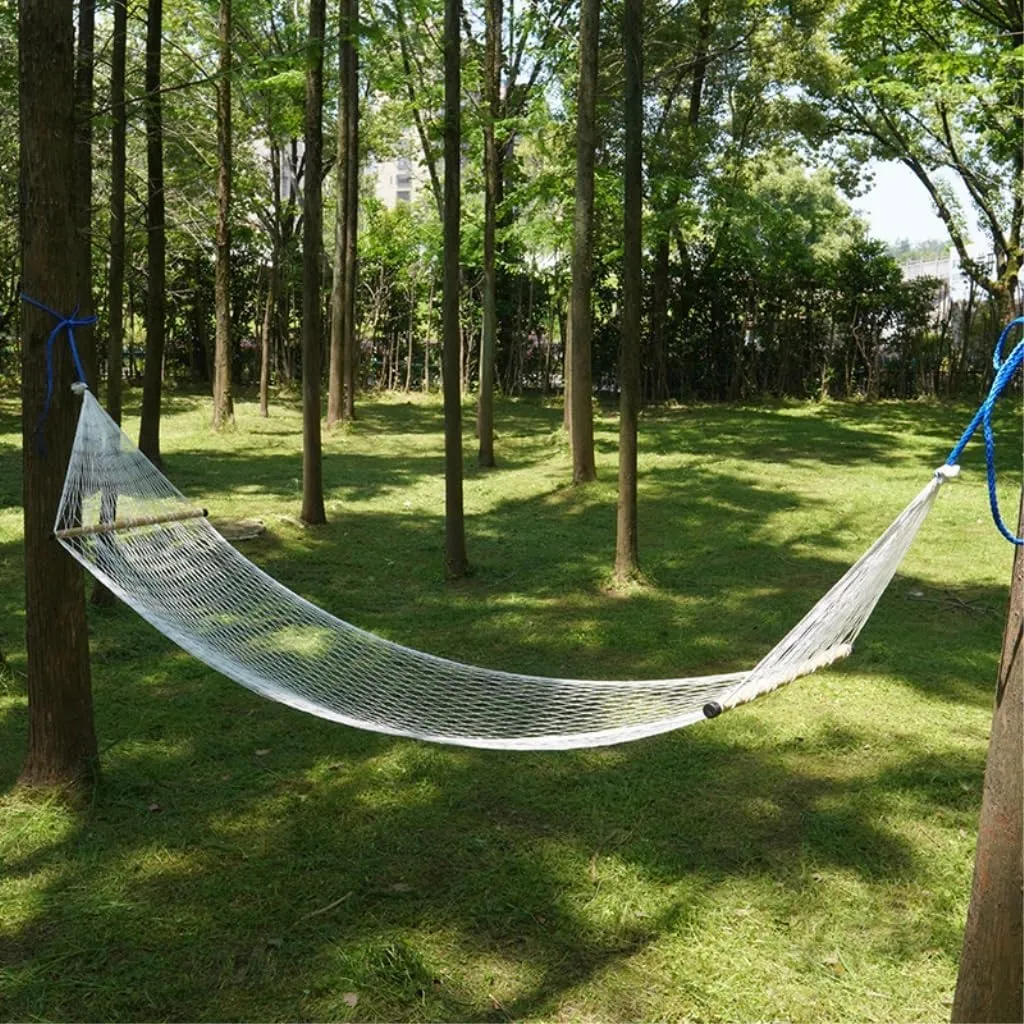 Hamock Home Outdoor Camping Camping Hammock Single Double Anti-Rollover Hammock Net Portable Nylon Swing Adult Hanmock(Small)