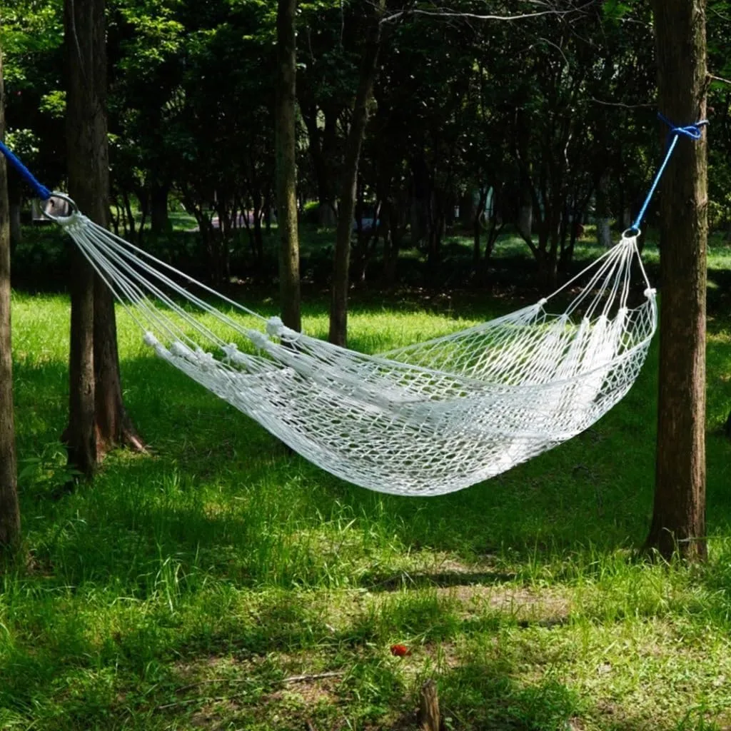 Hamock Home Outdoor Camping Camping Hammock Single Double Anti-Rollover Hammock Net Portable Nylon Swing Adult Hanmock(Small)
