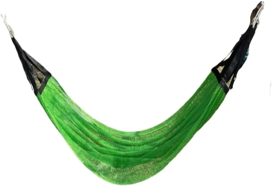 Hamock Ice Silk Hammock Outdoor Thickened Fine Mesh Single and Double Anti-Rollover Hanging Chair Camping Courtyard Hanmock(Green,A)