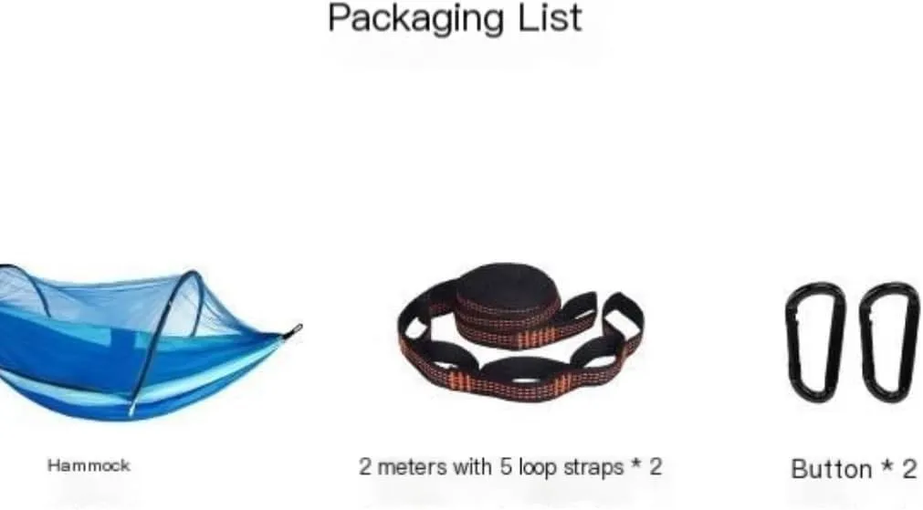 Hamock Outdoor Anti-Mosquito Hammock Automatic Quick Opening with Mosquito Net Parachute Cloth Single Double Hanmock(E)