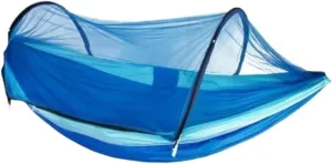 Hamock Outdoor Anti-Mosquito Hammock Automatic Quick Opening with Mosquito Net Parachute Cloth Single Double Hanmock(E)