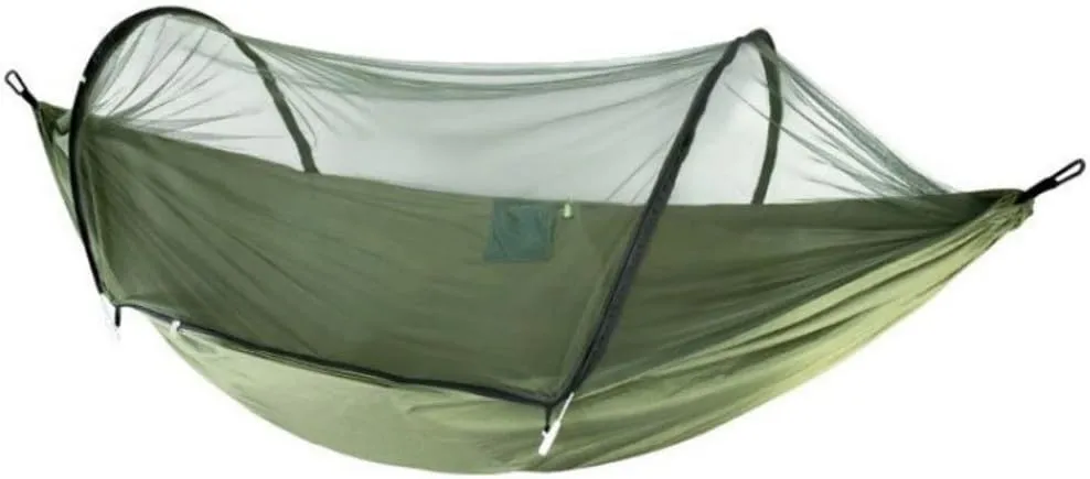 Hamock Outdoor Anti-Mosquito Hammock Automatic Quick Opening with Mosquito Net Parachute Cloth Single Double Hanmock(E)