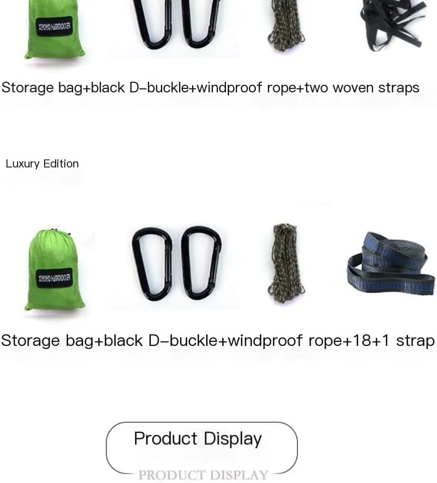 Hamock Outdoor Anti-Mosquito Hammock Automatic Quick Opening with Mosquito Net Parachute Cloth Single Double Hanmock(Green,B)