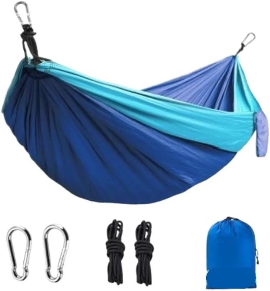 Hamock Outdoor Double Hammock Camping Single 210T Swing Hammock Nylon Outdoor Hammock Outdoor Parachute Cloth Hanmock(260 * 140cm)