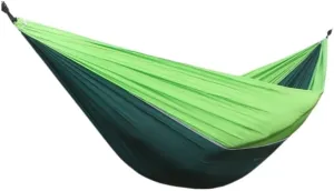 Hamock Outdoor Single Double Parachute Cloth Hammock Outdoor Light Breathable Swing Chair Portable Camping Hammock Hanmock(Green)