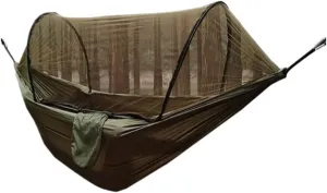 Hamock Quick-Open Mosquito Net Hammock Outdoor Anti-Rollover Single and Double Outdoor Camping Anti-Mosquito Hanmock(A,A)