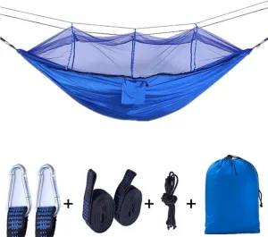 Hamocks Swing Chair Double Hammock Lightweight Parachute Portable Camping Hammock with Mosquito Net Portable for Hiking Travel Strong and Sturdy/Pink