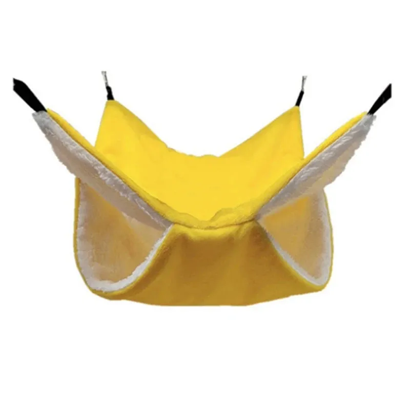 Hamster Ferret Hammock Double-layer Thicken Plush Warm Sleeping Bag Nest Hanging Cage House for Squirrel Ferret Rabbit Pet Bed