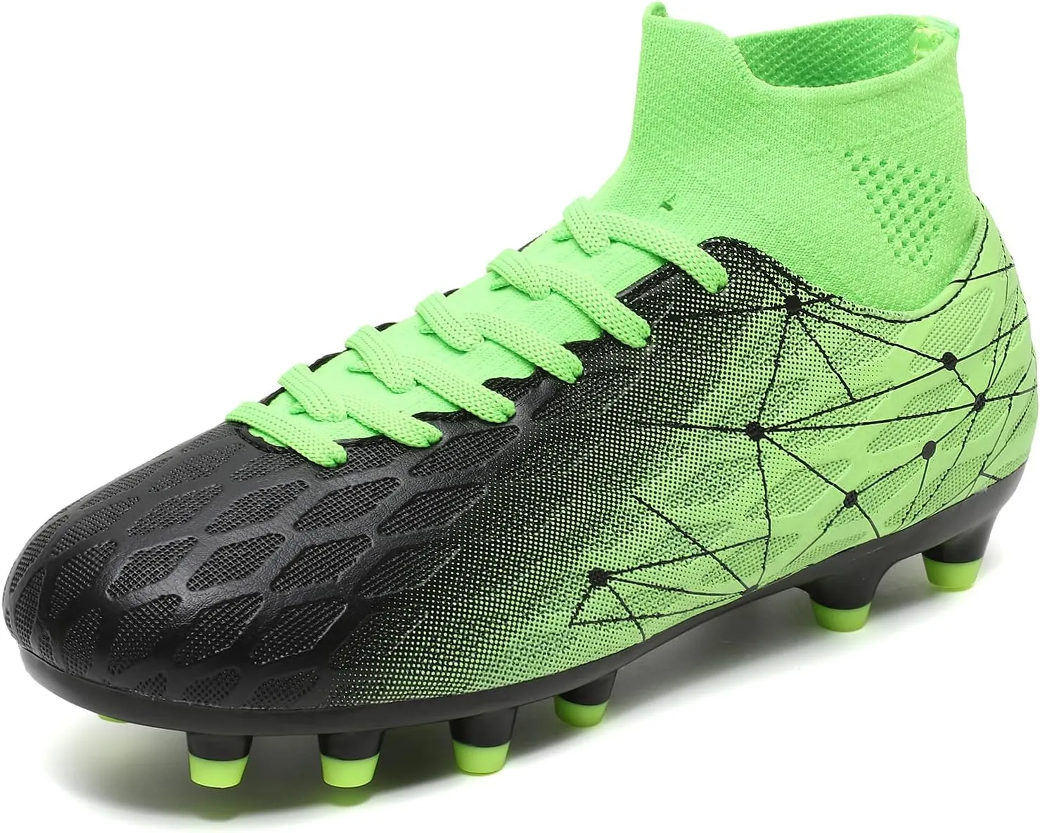 Hanani Boys Girls Soccer Cleats for Kids Football Shoes High Top Training Youth Football Cleats Outdoor/Indoor Athletic Turf Shoes