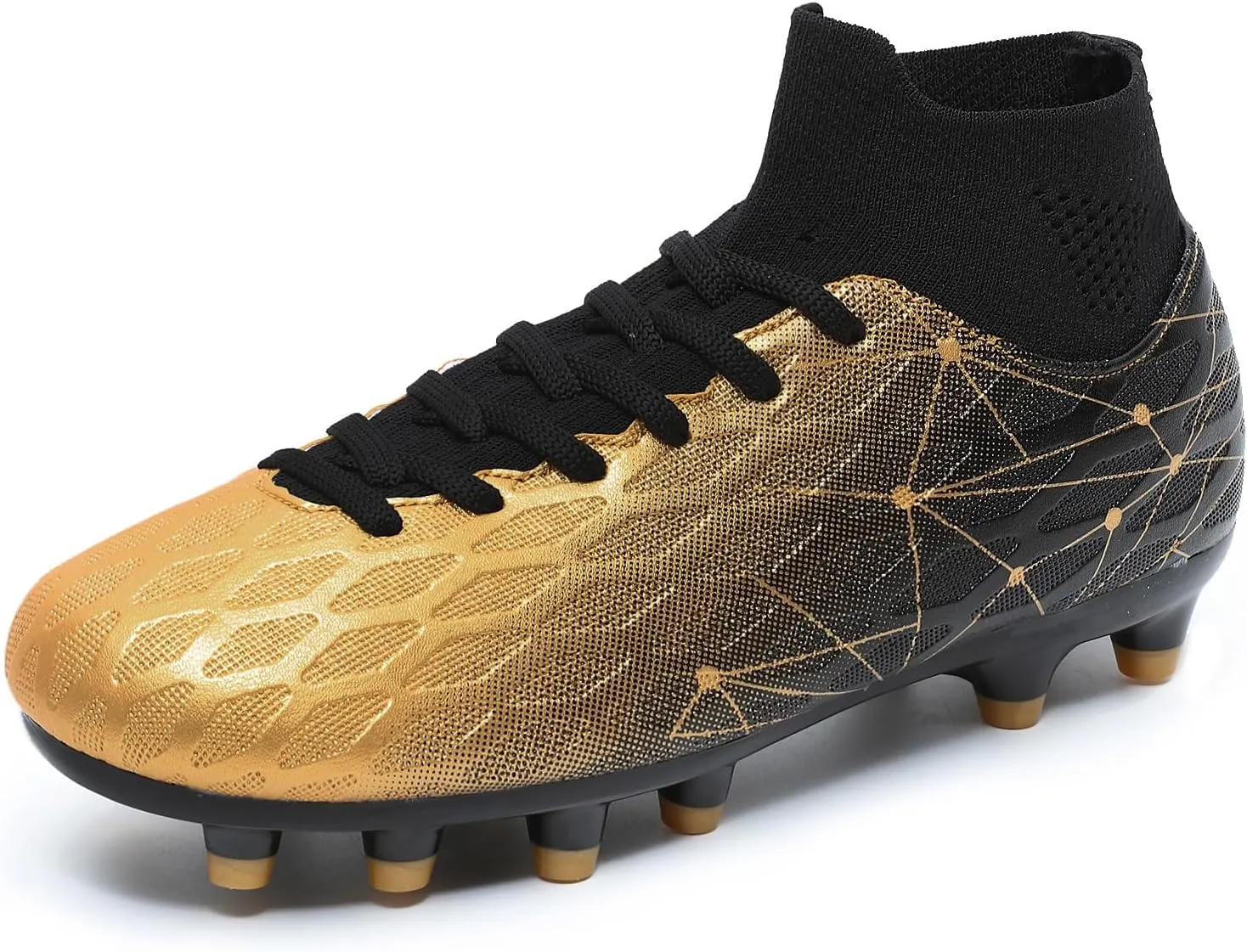 Hanani Boys Girls Soccer Cleats for Kids Football Shoes High Top Training Youth Football Cleats Outdoor/Indoor Athletic Turf Shoes