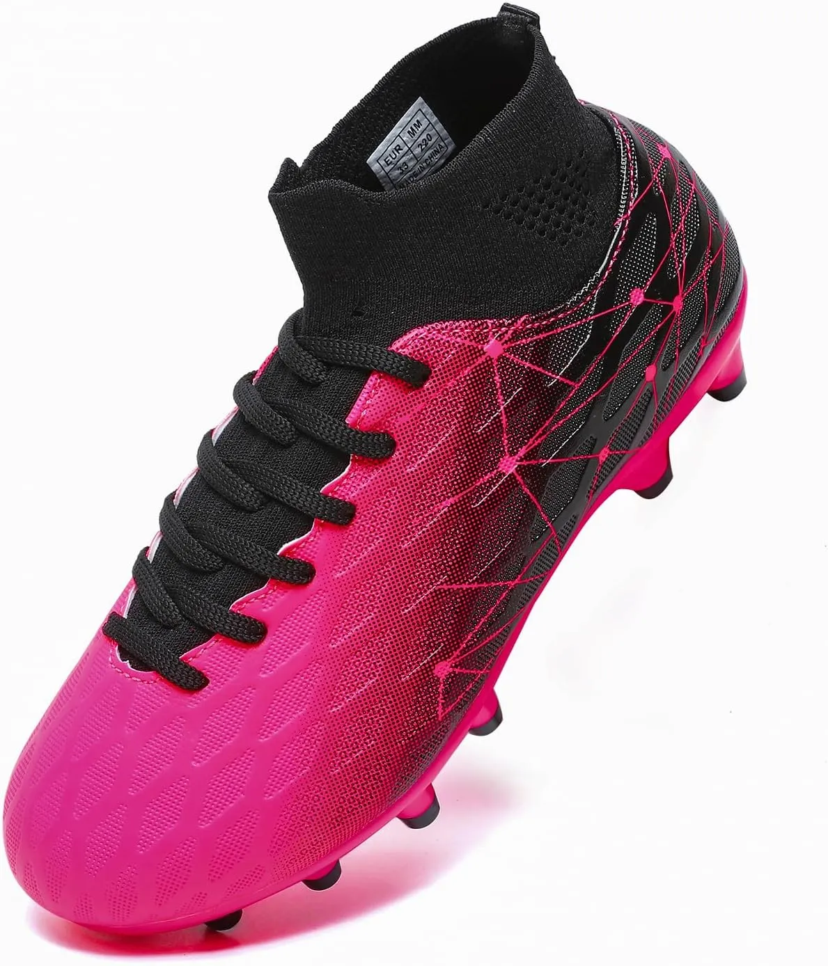 Hanani Boys Girls Soccer Cleats for Kids Football Shoes High Top Training Youth Football Cleats Outdoor/Indoor Athletic Turf Shoes