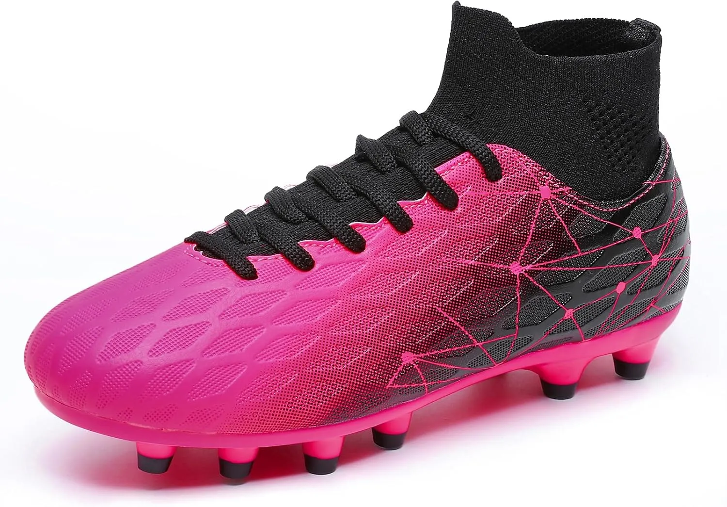 Hanani Boys Girls Soccer Cleats for Kids Football Shoes High Top Training Youth Football Cleats Outdoor/Indoor Athletic Turf Shoes