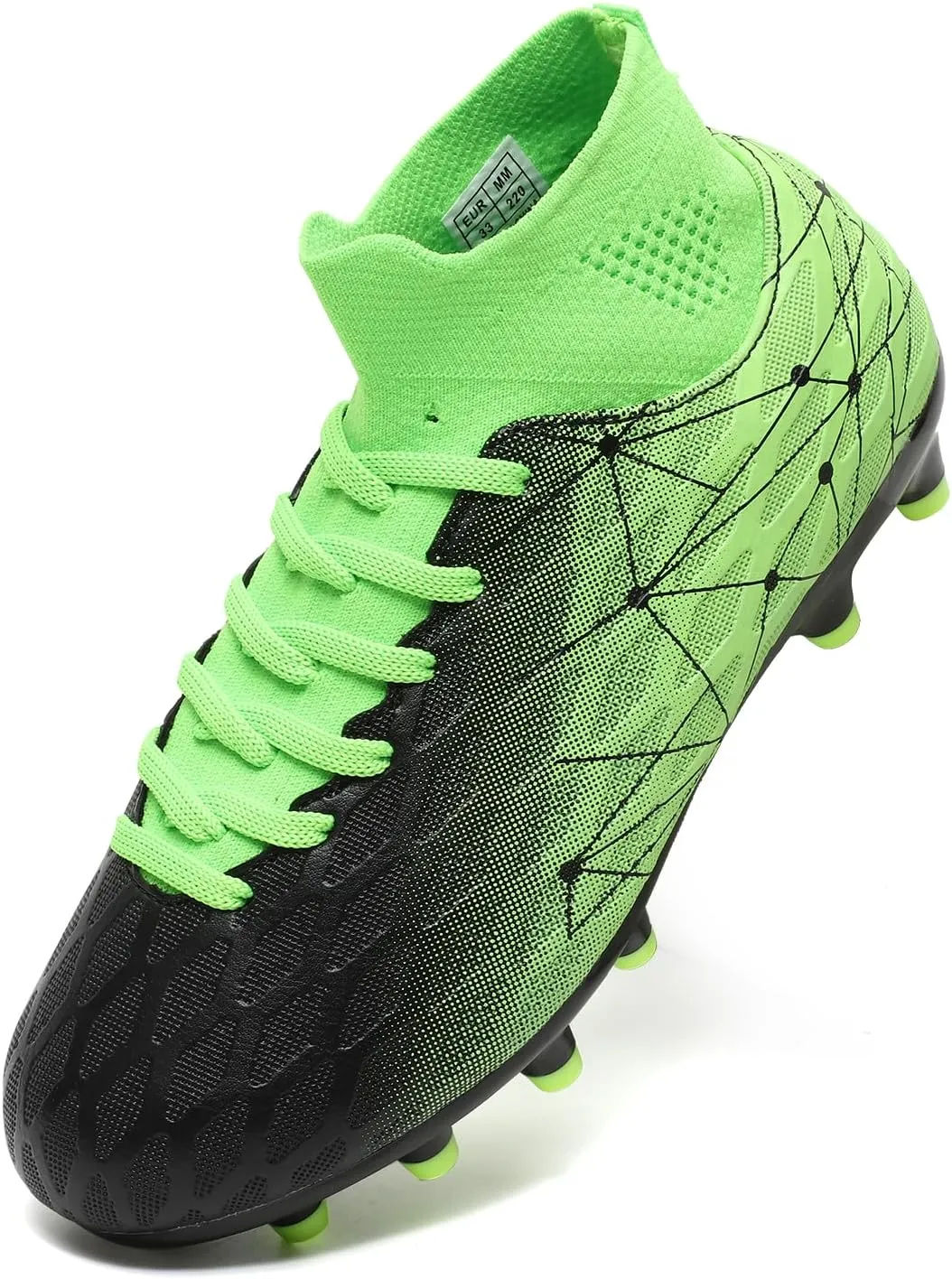 Hanani Boys Girls Soccer Cleats for Kids Football Shoes High Top Training Youth Football Cleats Outdoor/Indoor Athletic Turf Shoes