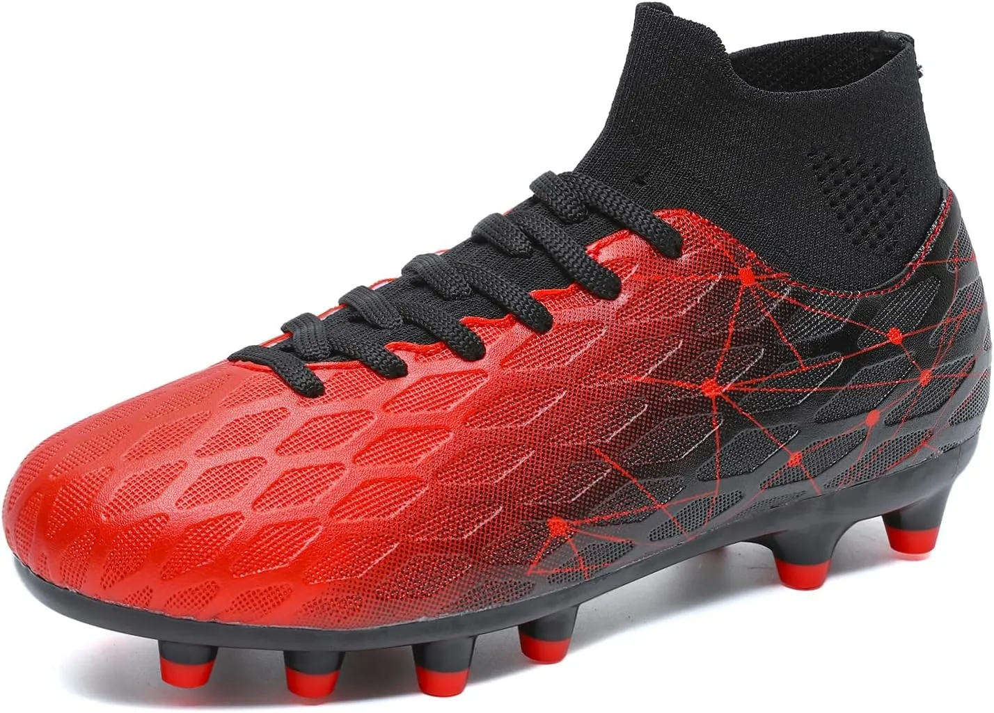 Hanani Boys Girls Soccer Cleats for Kids Football Shoes High Top Training Youth Football Cleats Outdoor/Indoor Athletic Turf Shoes