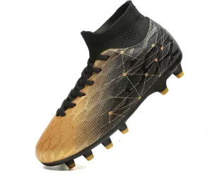 Hanani Boys Girls Soccer Cleats for Kids Football Shoes High Top Training Youth Football Cleats Outdoor/Indoor Athletic Turf Shoes