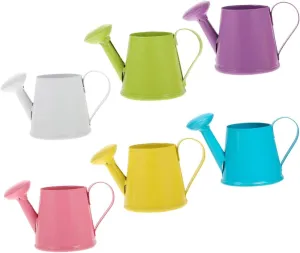 Handheld Iron Mini Watering Can 6pcs Set Small Size Realistic Design for Use Boys and Girls Learning Toy