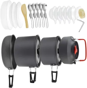 Happyyami 1 Set Tea Pot Set Camping Accessories Backpack Picnic Cookware Portable Pan Cooker Hiking Titanium Cup Mug Travel Accessories Pans Camping Cookware Kit Water Bottle Outdoor