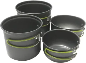 Happyyami 1Set Portable Outdoor Cooking Utensils Cookware Kit for People Durable Camping Pots and Pans for Hiking Picnics and Backyard Bbqs