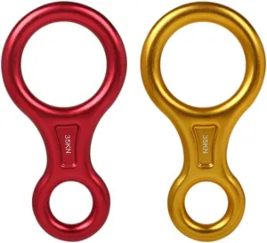 Happyyami Climbing Sports Accessories 2pcs Descender 35kn Rope 8 Word Ring for Rappelling