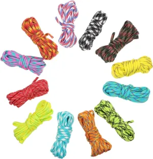 Happyyami Cost- 12 Rolls Tent Rope 4mm Diameter 3m/roll Heavy Duty Emergency Safety Climbing Rope Outdoor Random