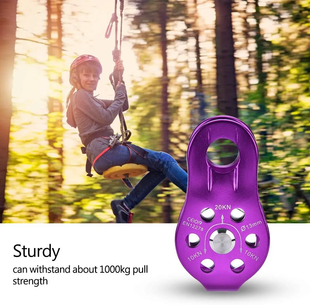 Heavy Duty Aluminium Alloy Single Rope Pulley Block for Climbing Safety Equipment