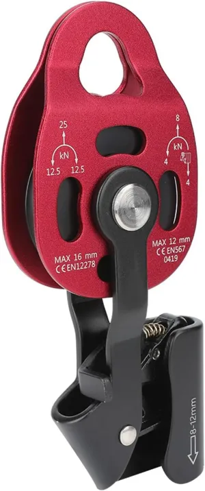 Heavy Duty Aluminium Climbing Pulley Wheel for 8-12mm Rope Hoisting Mountaineering