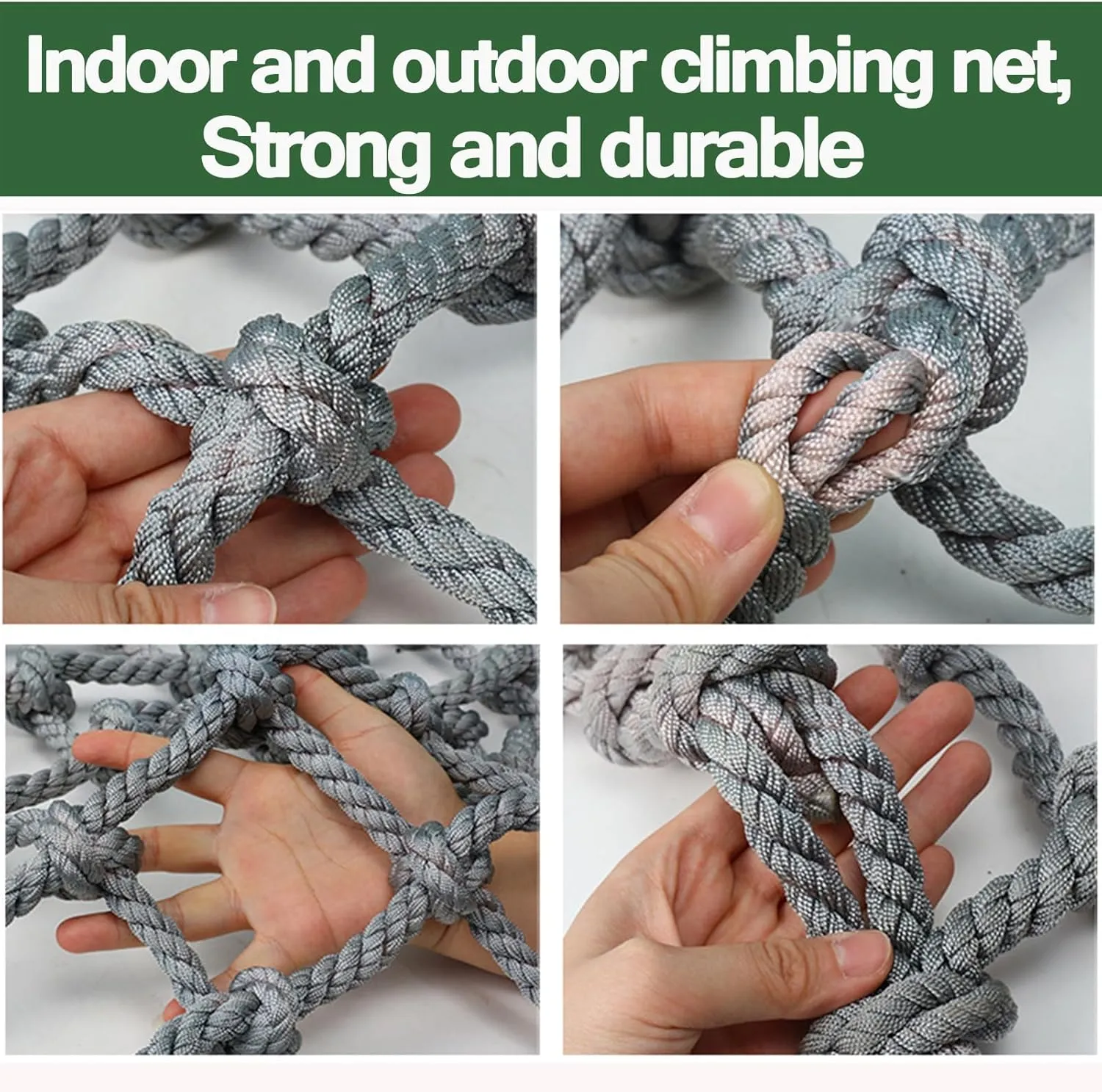 Heavy Duty Climbing Cargo Net for Indoor and Outdoor Playground Net Cargo Rope Ladder Truck Trailer Fence Netting Stair Balcony Railing Protection Net,6.6FT32.8FT